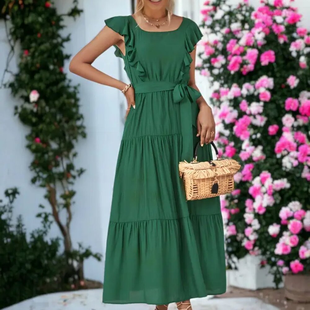 Boutique beautiful green full length dress